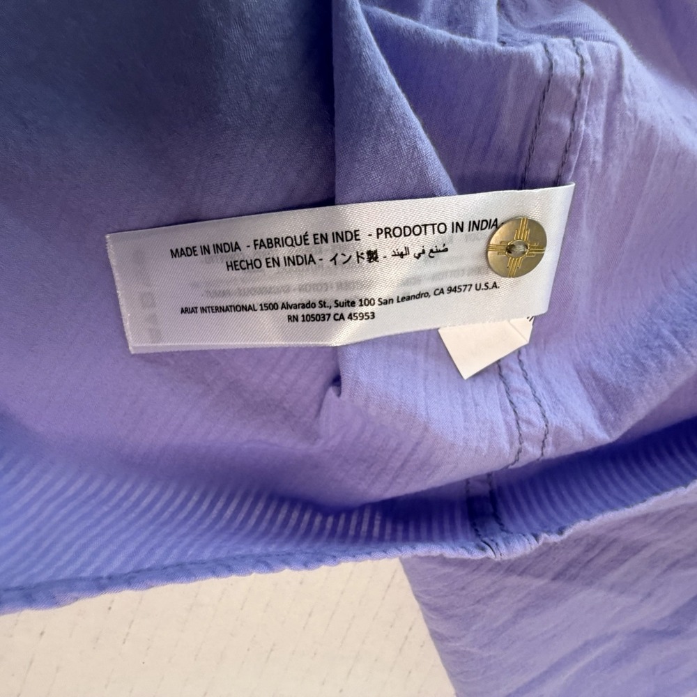 Ariat Woman Billie Jean Long Sleeve Shirt Button Down Blue Relaxed 2XL NWT - Picture 10 of 14